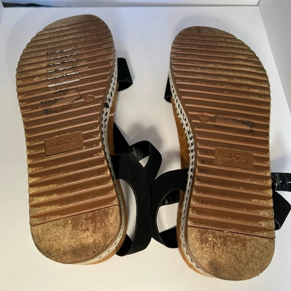 Rouge, helium,9, black and white, braided, 2.5 inch espadrille platform sandals - Picture 6 of 8